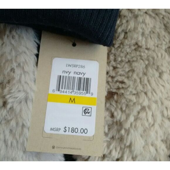 New! LEVI's Women's Zip-front Faux Sherpa Bomber Jacket Size Medium - Picture 6 of 7